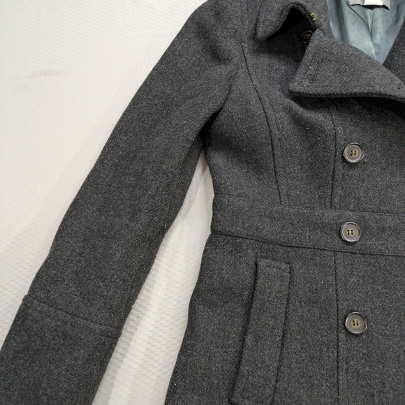 J.CREW Peacoat Womens 4 Nello Gori Wool Double Breasted Charcoal Coat - Picture 7 of 7